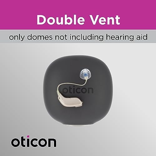 Genuine Oticon Hearing Aid Domes MiniFit Double Vent Bass 8mm (0.31 inches - Medium), Oticon Branded OEM Denmark Replacements, Authentic Accessories for Optimal Performance -1 Pack/10 Domes Total