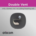 Genuine Oticon Hearing Aid Domes MiniFit Double Vent Bass 8mm (0.31 inches - Medium), Oticon Branded OEM Denmark Replacements, Authentic Accessories for Optimal Performance -1 Pack/10 Domes Total