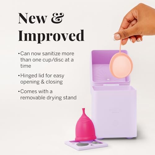 Pixie Menstrual Cup Sterilizer for Feminine Care - Ranked 1 for The Best Steamer - Kills 99.9% of Germs with Steam - Wash Your Period Disc or Cup in 3 Minutes! - Automatic Timing Shut-Off Switch