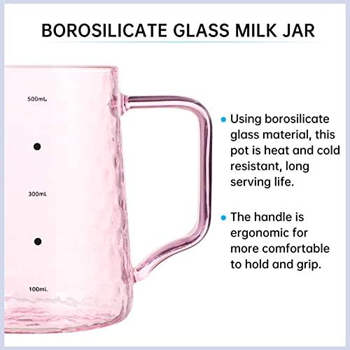 500ml Glass Measuring Cups Milk Frothing Pitcher Espresso Cup Coffee Measuring Cup with Scale Espresso Cappuccino Latte Juice Maker