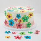 Gyufise 35Pcs Edible Flowers Cake Decorations Beautiful Flowers Cupcake Toppers Cake Toppers for Wedding Cake Birthday Party Food Decoration Mixed Size & Colour