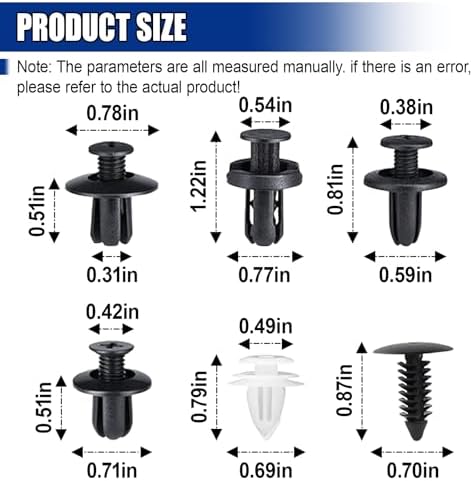 100PCS Car Bumper Retainer Clips, Automotive Body Trim Fixed Clip, Auto Door Panel Push Pin, Universal Vehicle Plastic Rivets Kit with Storage Box (100PCS)