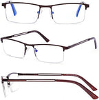 Half Frame Progressive Multifocus Reading Glasses Anti Blue Light,Semi Rimless Readers For Men