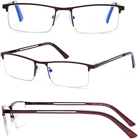 Half Frame Progressive Multifocus Reading Glasses Anti Blue Light,Semi Rimless Readers For Men