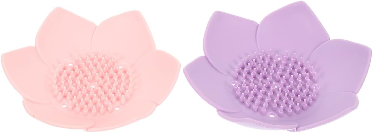 Ciieeo 2pcs Silicone Soap Dishes for Bar Soap Draining Boxes Shower Accessories Tray Bathroom Holder