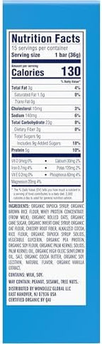 CLIF Kid Zbar Protein - Cookies 'N Creme - Crispy Snack Bars - Made with Organic Oats - Non-GMO - 5g Protein - Gluten Free Protein Bars (15 Pack)