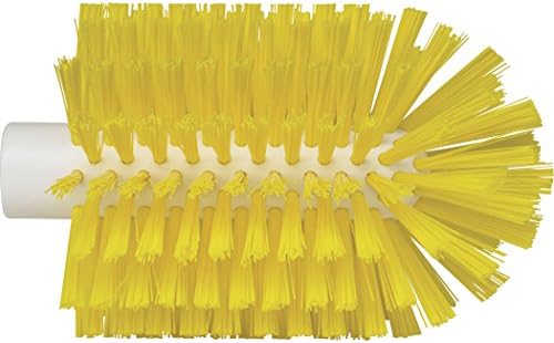 Vikan 5380-103-6 Stiff Tube Brush, Polyester, 3-7/8" x 6-1/2" OAL, Yellow