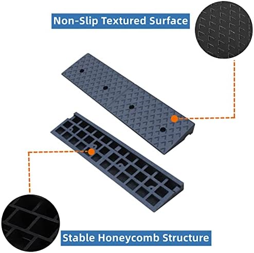 Nisorpa 2" Rise Rubber Curb Ramp Heavy Duty Threshold Ramp 10Ton Drive Ramps for Loading Cars Vehicles Truck Scooter Bike Motorcycle, 39.3"(L) x 9.8"(W) x 2"(H) Black
