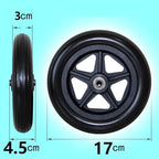 6 Inch 7 Inch 8 Inch Polyurethane Manual Wheelchair Wheel Universal Wheel with Bearing 1 Pair(Black,7 inches)