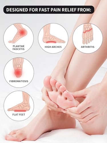 Copper Infused Compression Plantar Fasciitis Arch Support Sleeves for Flat Feet 【Updated Version】 Foot Pain Relief, Orthotic Braces Fallen Arches, Low/High Arch Pain Relief for Women & Men (2 pack, M 9-13 / W 10-14)