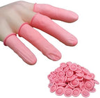 DJCIW 200PCS Disposable Latex Finger Cots,Medium Size, Fingertip Protector Gloves for Electronics Repair, Crafts, Medical Use & Industrial Applications,Thumb Covers for Finger Protection Pink