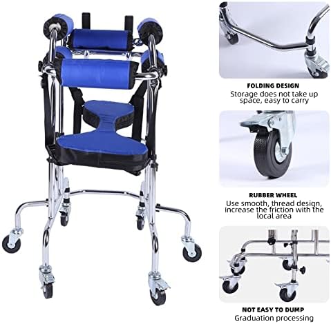 Disabled Walking Aids - Foldable Design Walker for Child, Adjustable Height Width Medical Walker, Comfortable Foam Armrest Mobility Rollator, Suitable for All Children Between 35in-51in