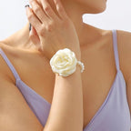 Pearl Flower Bracelet Vintage Roses Bracelets Jewelry Gold Baroque Bracelet for Wedding Festival Party Daily