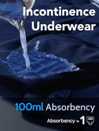 TIICHOO Washable Incontinence Underwear for Men Cotton Boxer Briefs 100ml Absorbency Mens Leakproof Underwear