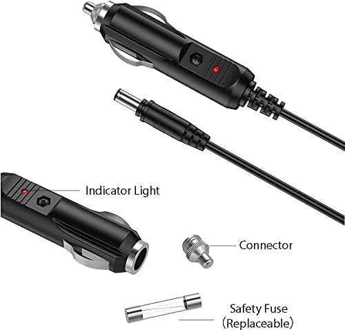 BestCH Car DC Adapter Compatible with TherMedic PW140 Lower Back ProWrap Heating Pad 3in1 Hot Cold Therapy PW160 3in1 Knee Heating Pad PW150L Pro-Wrap Lite 6in1 Heating Pad Auto Vehicle Boat RV Camper