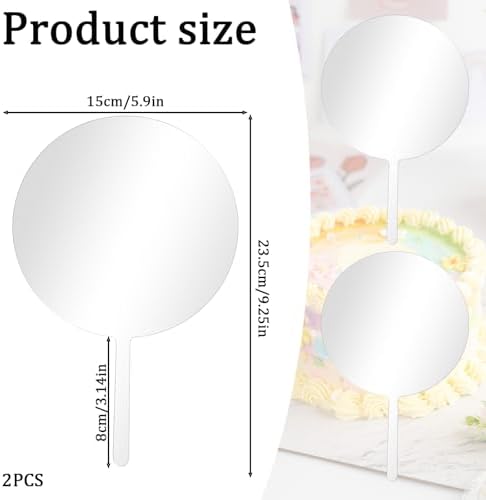 2 Pieces 6 Inch Acrylic Cake Topper Blank Round Clear DIY Birthday Cake Topper for Birthday Custom Wedding Festival Party