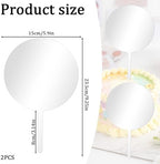 2 Pieces 6 Inch Acrylic Cake Topper Blank Round Clear DIY Birthday Cake Topper for Birthday Custom Wedding Festival Party
