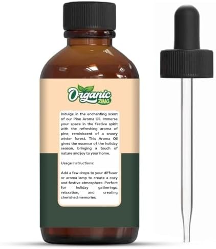 Organic Zing Pine Oil 30 ml (1.01 fl oz) – Steam Distilled Fresh Woody Aromatic Oil for Diffusion Blends, Household Cleaning Formulations & Natural Fragrance