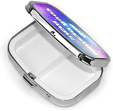Custom Personalized Pill Case Storage for Pocket, Purse and Travel, Create Your Own Three Compartment Pill Box, Square Size 2 Inch