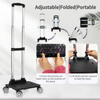 Backpack Trolley Wheeled Cart-Backpack Hand Truck with Luggage Strap,Aluminium Alloy Folding Trolley Cart for Bags Backpack Travel Luggage Cart