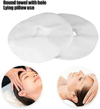 200pcs Premium Non Woven Fabric Massage Bed Hole Towel - Ergonomic Face Hole Mat for Spa and Beauty Salon - Soft, Non-Toxic & Odorless Round Towels, 29cm Diameter