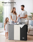 SOLEDI Laundry Hamper 3 section with lid and 3 Pcs Bag, Large Hamper 3 compartment 180L, Laundry Basket Laundry sorter Clothes hamper for Laundryroom Bedroom Blanket Storage Organizer