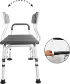 PEPE Mobility Tub Transfer Bench for Bathtub, Shower Chair with Backrest, Slip-Resistant Feet, Height Adjustable, Black, Shower Bench Shower Seat for Elderly and Disabled