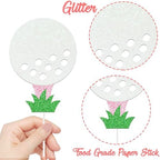 24pcs Glitter Golf Party Cupcake Toppers Golf Birthday Party Decorations for Girls Pink and Green Golf Ball Theme Cake Cupcake Toppers Picks for Golf Let's Partee Party Baby Shower Supplies