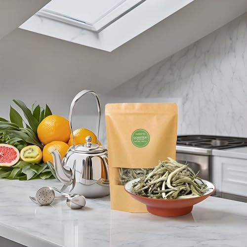 GOARTEA 50g / 1.76oz Premium Silver Needle White Tea - Baihao Yinzhen Chinese Silver Tips Loose Leaf White Tea