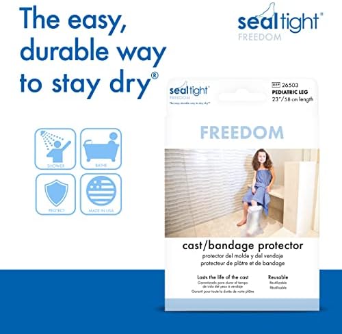 Brownmed - Seal-Tight Freedom Cast & Bandage Protector - Kid's Leg & Foot Cast Cover for Showers & Swimming - Durable Shower Bag for Leg Cast - Pediatric Leg