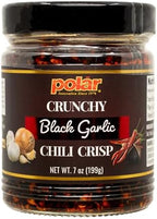 Polar Crunchy Black Garlic Chili Crisp 7oz (Pack of 1)– Umami Chili Oil with Crispy Garlic & Red Chili Heat – Savory Condiment for Dumplings, Noodles, Rice, Eggs & More