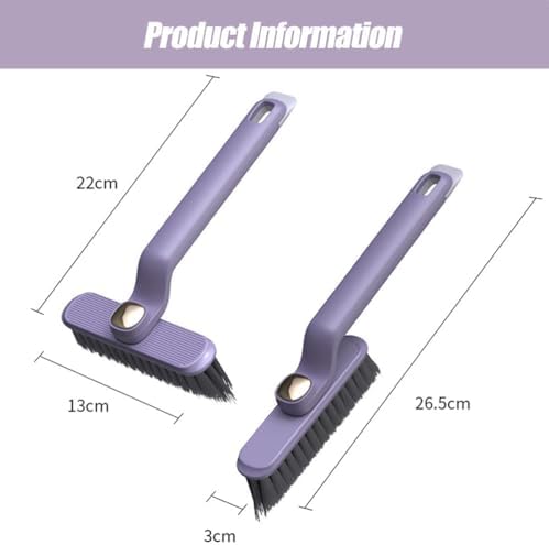 Multi-Function Rotating Crevice Cleaning Brush, 360 Degree Rotating Crevice Cleaning Brush, Hard Bristle Crevice Gap Brush, Corners Cleaning Tool for Cleaning Bathroom, Kitchens Tile Floors (Grey)