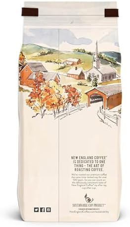New England Coffee Pumpkin Spice Medium Roast Ground Coffee, 11oz Bag (Pack of 1)