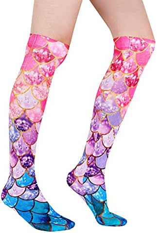 Benefeet Sox Women Girls Funny Silky Novelty Funky Long Knee High Socks Ultrathin Soft 3D Print Cosplay Crazy Stockings