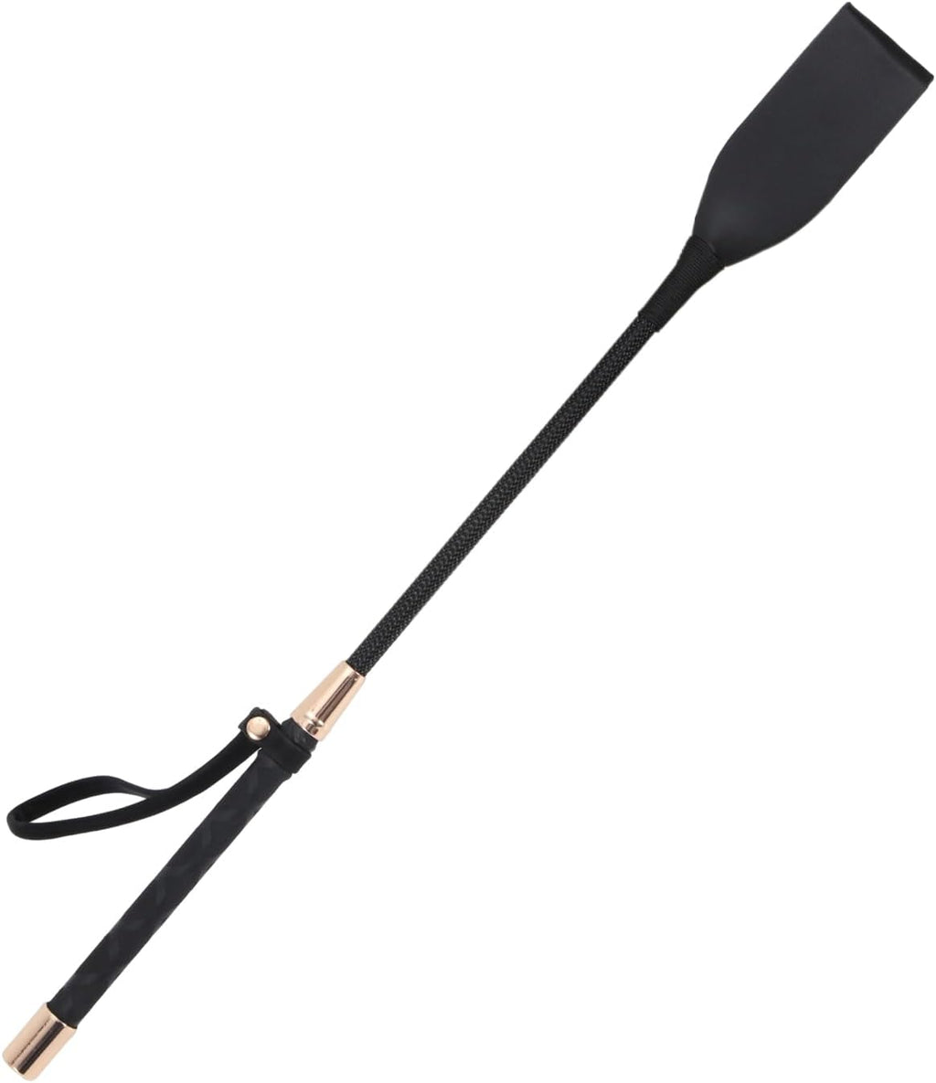 Horse Whip, Black Riding Crop, 18 Inches Long, PU Leather Equestrian Teaching Whip