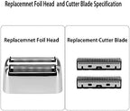 Replacement Foil and Cutters for BaBylissPRO Barberology Double Foil Shaver, Professional Foil Cutter Blade for BaBylissPRO Barberology FX Collection Metal Foil Shaver (Silver)