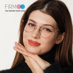 Firmoo Blue Light Blocking Glasses for Computer Reading Retro Metall Round Frame for Women Men