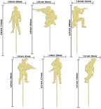 Gyufise 24Pcs Military Soldier Cupcake Toppers Glitter Military Theme Cupcake Picks for Navy Army Special Forces Veteran's Day Men Boys Birthday Party Cake Decorations Supplies Gold