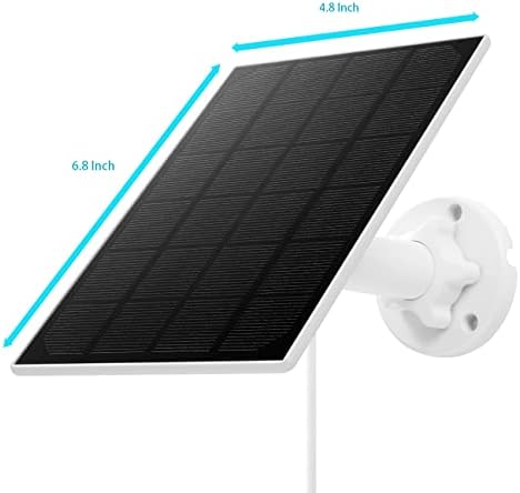 5W Solar Panel, IP 65 Waterproof 5V Micro USB Port for Security Cameras Wireless Outdoor, Compatible with Rechargeable Battery Security Camera