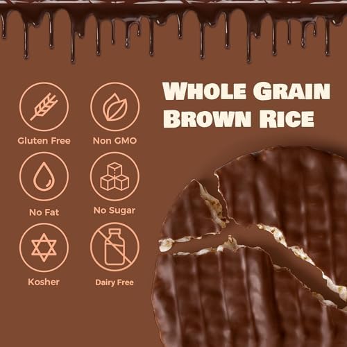 LIEBERS Dark Chocolate Rice Cakes, Kosher Certified Dairy Free, Gluten Free Snack (Dark Italian Chocolate) Pack Of 3