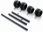 Heavy Duty Stainless Steel Expandable Spreader Bar with 4pcs PU Black--Pink Skull Pattern Detachable Adjustable Straps,Workout Bar for Home Indoor Gym Training Kit