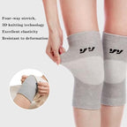 Bamboo Knee Sleeves for Men Women - Anti-Slip Compression Knee Sleeve - Elastic Sport Warm Knee Brace (Gray, Medium)
