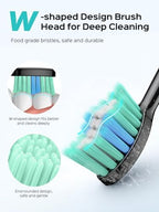 COSLUS Sonic Electric Toothbrush for Adults C40(DY-108Pro): 47000 VPM for Deep Cleaning with Travel Case - 5 Modes for Sensitive Teeth & Brace, Wireless Charging, 6 Brush Heads for Family, Black (1PC)