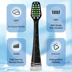 Compatible with Waterpik Complete Care 9.0 (CC-01), 5.0 (WP-862) Sonic Electric Toothbrush Replacement Brush Heads STRB-10WB, Soft Bristle, 10 Pack (Black)