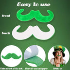 48 PCS St. Patrick's Day Fake Mustache Stickers Set, Self Adhesive Novelty Beard for Adults Irish Saint Patrick's Day Party Favors Cosplay Costume Supplies Decorations Accessories