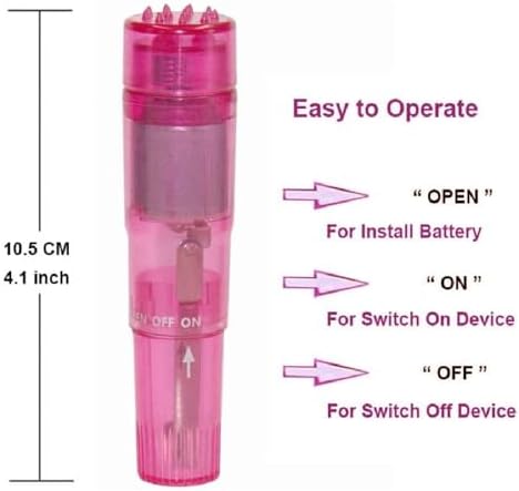 Mini Massager Handheld with 4 Heads Pocket Pen for Body, Face, Neck, Head,Back (Pink and Blue)