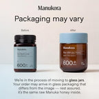 Manukora Raw Manuka Honey MGO 600+ from New Zealand, Non-GMO, Monofloral, Traceable from Hive to Hand, Daily Immune Support - 500g (1.1 Lb)