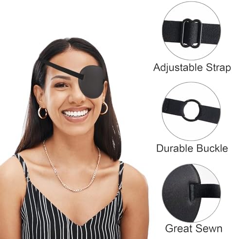 Eye Patch, 2PCS 3D Adjustable Eyepatch, Medical Eye Patches for Right or Left Eye, Amblyopia Lazy Eye Patches for Adults and Kids, Black Gray