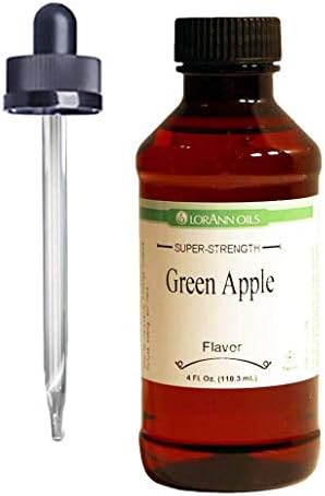 LorAnn Green Apple SS Flavor, 4 ounce bottle - Includes a threaded Glass Dropper