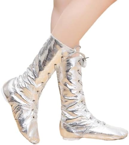 MSMAX Jazz Dance Shoes Split Sole Kids Dancing Sneakers High Top Boots for Men